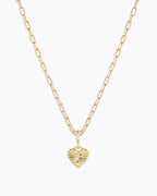 Vintage Heart Alphabet Charm Necklace -  Z || option::18K Gold Plated, Z