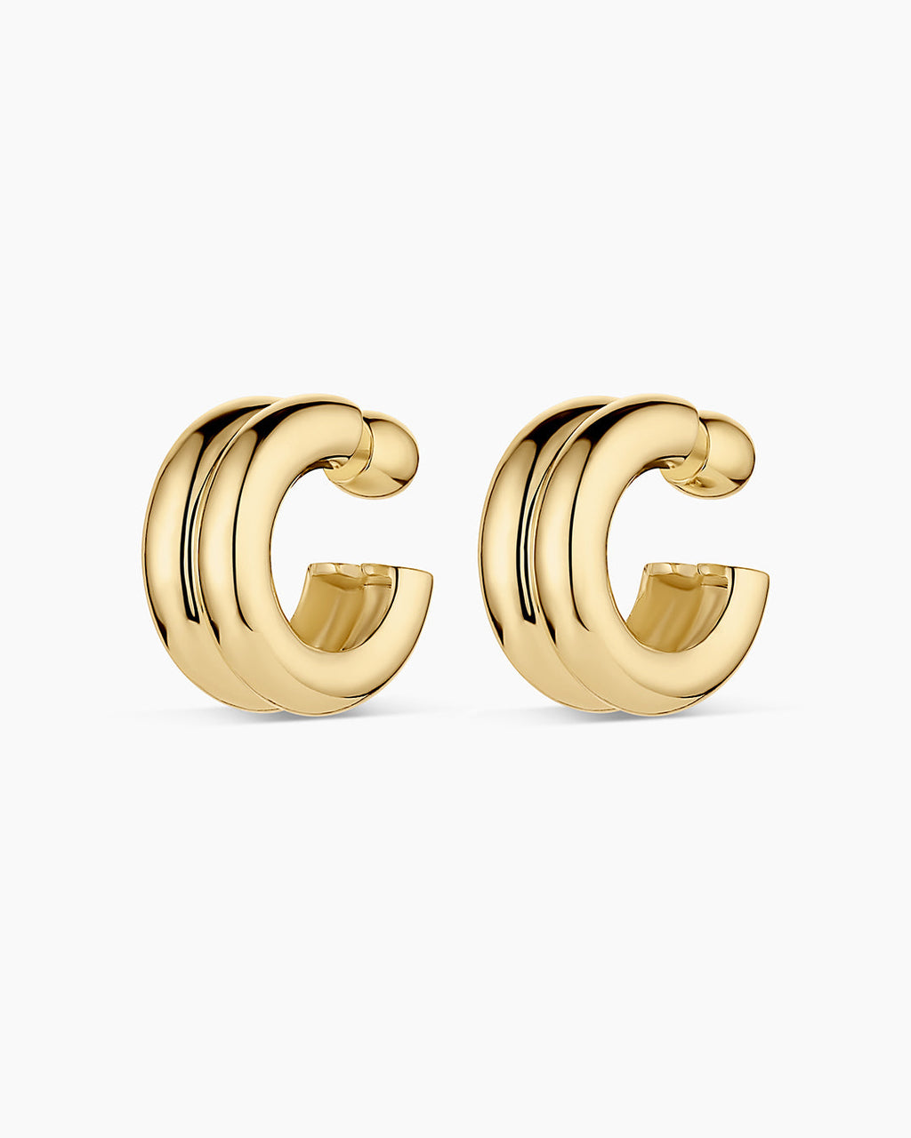 Lou Stacked Hoops || option::18K Gold Plated