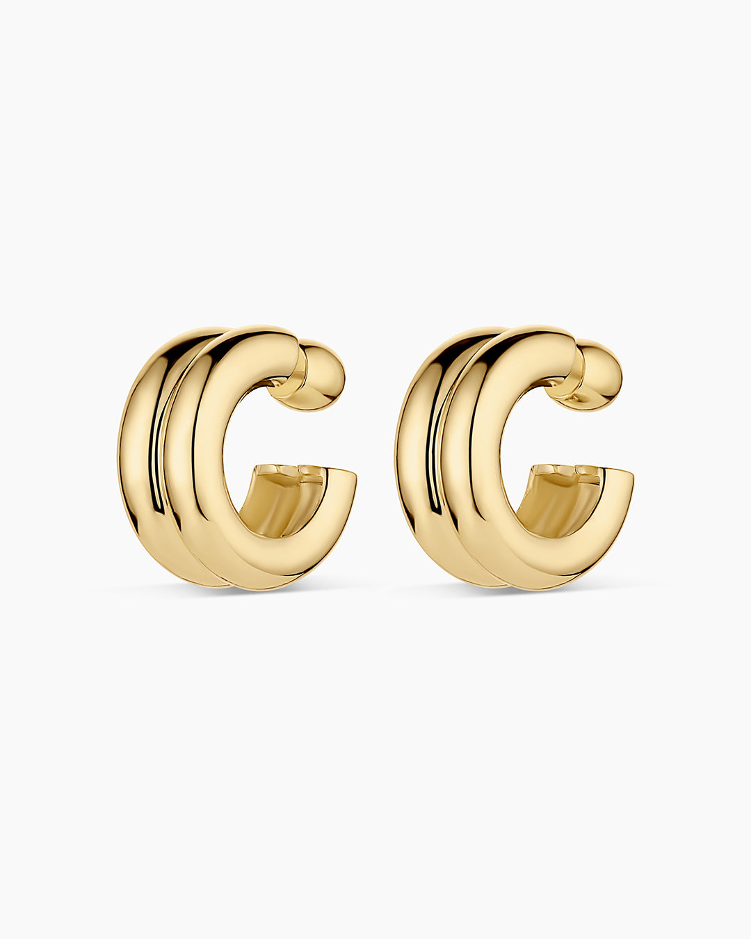 Lou Stacked Hoops || option::18K Gold Plated