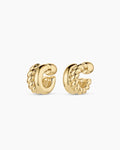 Crew Stacked Huggies || option::18K Gold Plated