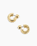Crew Stacked Huggies || option::18K Gold Plated