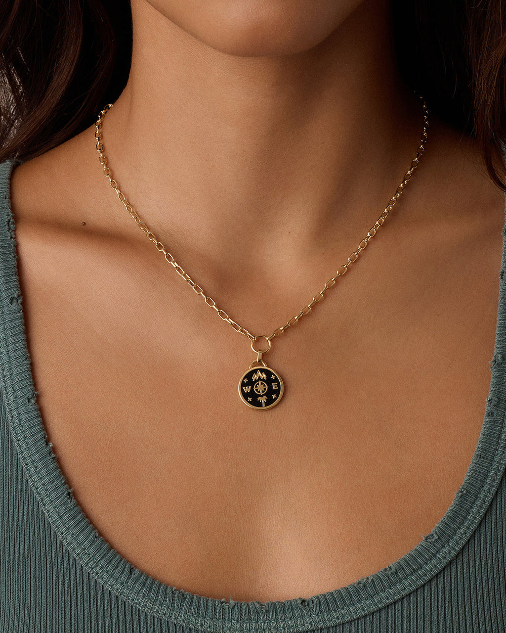 Lose Yourself Coin Necklace || option::18K Gold Plated