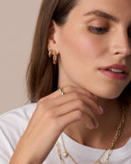 Campbell Heart Bead Hoops || option::18K Gold Plated, Blue