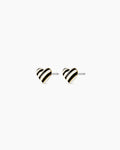 Campbell Enamel Heart Studs || option::18K Gold Plated, Black