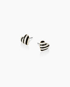 Campbell Enamel Heart Studs || option::18K Gold Plated, Black