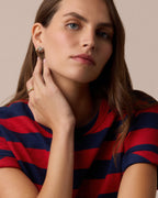 Campbell Enamel Heart Studs || option::18K Gold Plated, Black