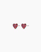 Campbell Enamel Heart Studs || option::18K Gold Plated, Blue