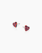 Campbell Enamel Heart Studs || option::18K Gold Plated, Blue