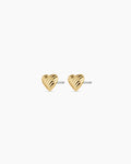 Campbell Heart Studs || option::18K Gold Plated