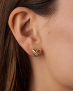 Campbell Heart Studs || option::18K Gold Plated