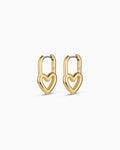 Open Heart Padlock Huggies || option::18K Gold Plated