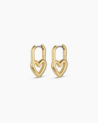 Open Heart Padlock Huggies || option::18K Gold Plated
