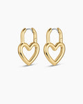 Open Heart Padlock Hoops || option::18K Gold Plated