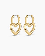 Open Heart Padlock Hoops || option::18K Gold Plated