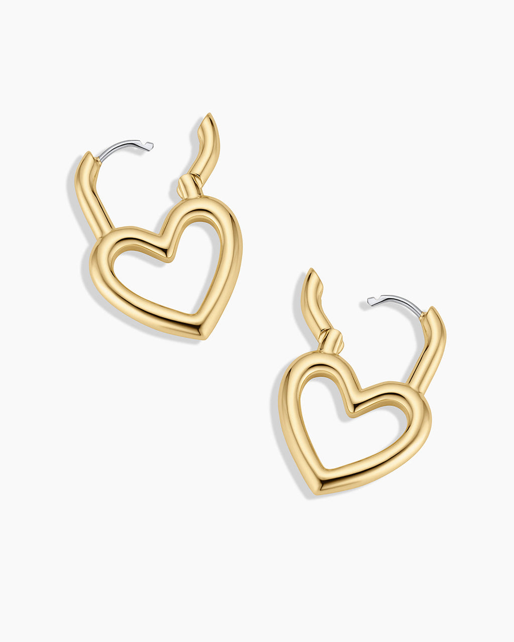 Open Heart Padlock Hoops || option::18K Gold Plated
