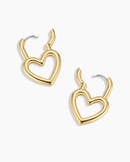Open Heart Padlock Hoops || option::18K Gold Plated
