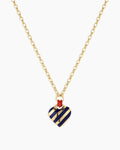 Campbell Enamel Heart Pendant Necklace || option::18K Gold Plated, Blue