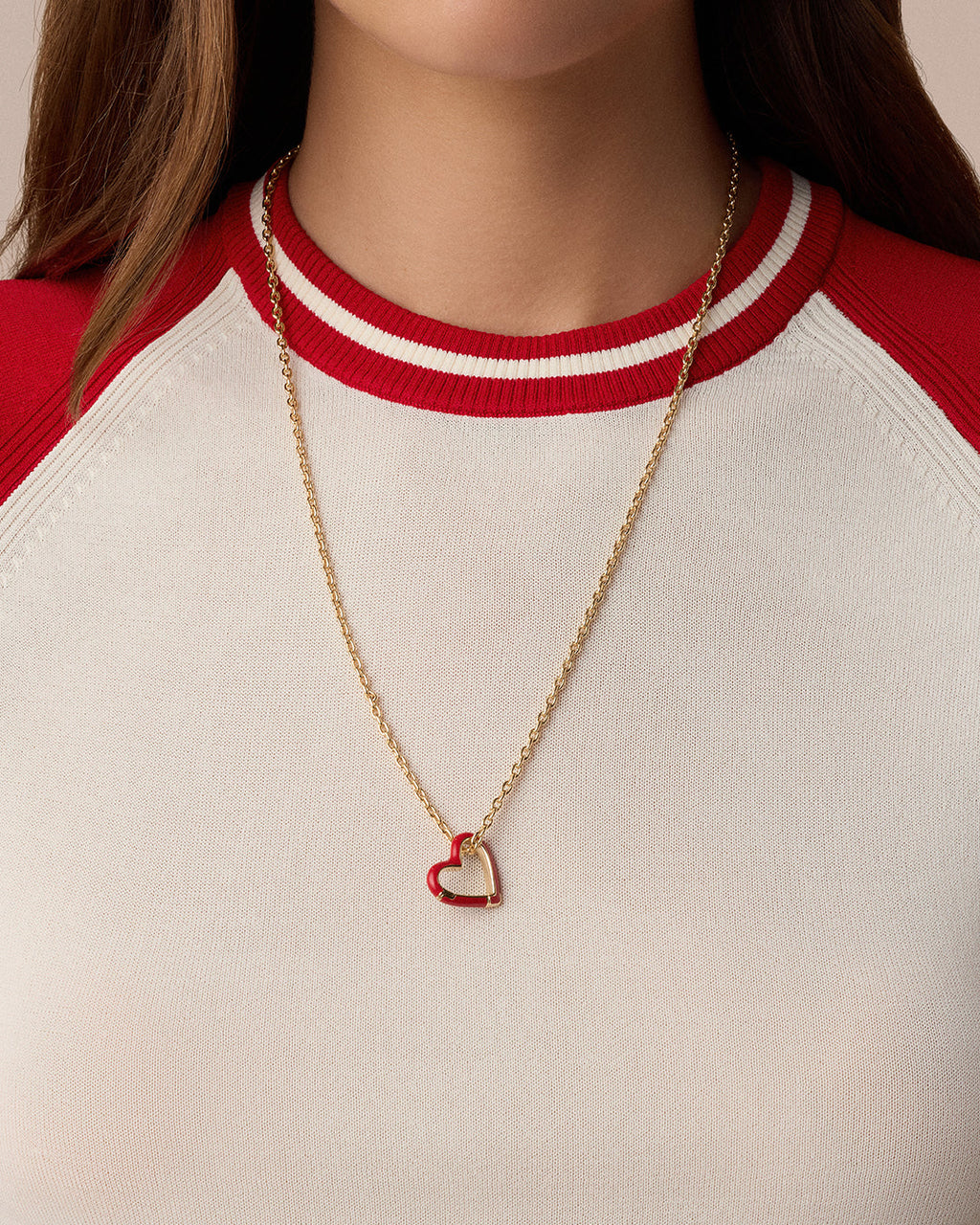 Heart Carabiner Charm || option::18K Gold Plated, Red