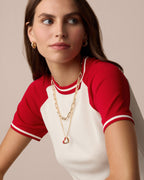 Heart Carabiner Charm || option::18K Gold Plated, Red