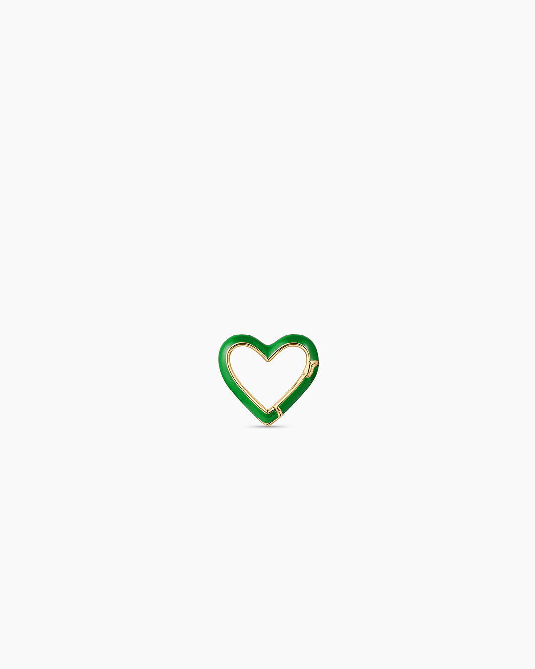 Heart Carabiner Charm || option::18K Gold Plated, Green
