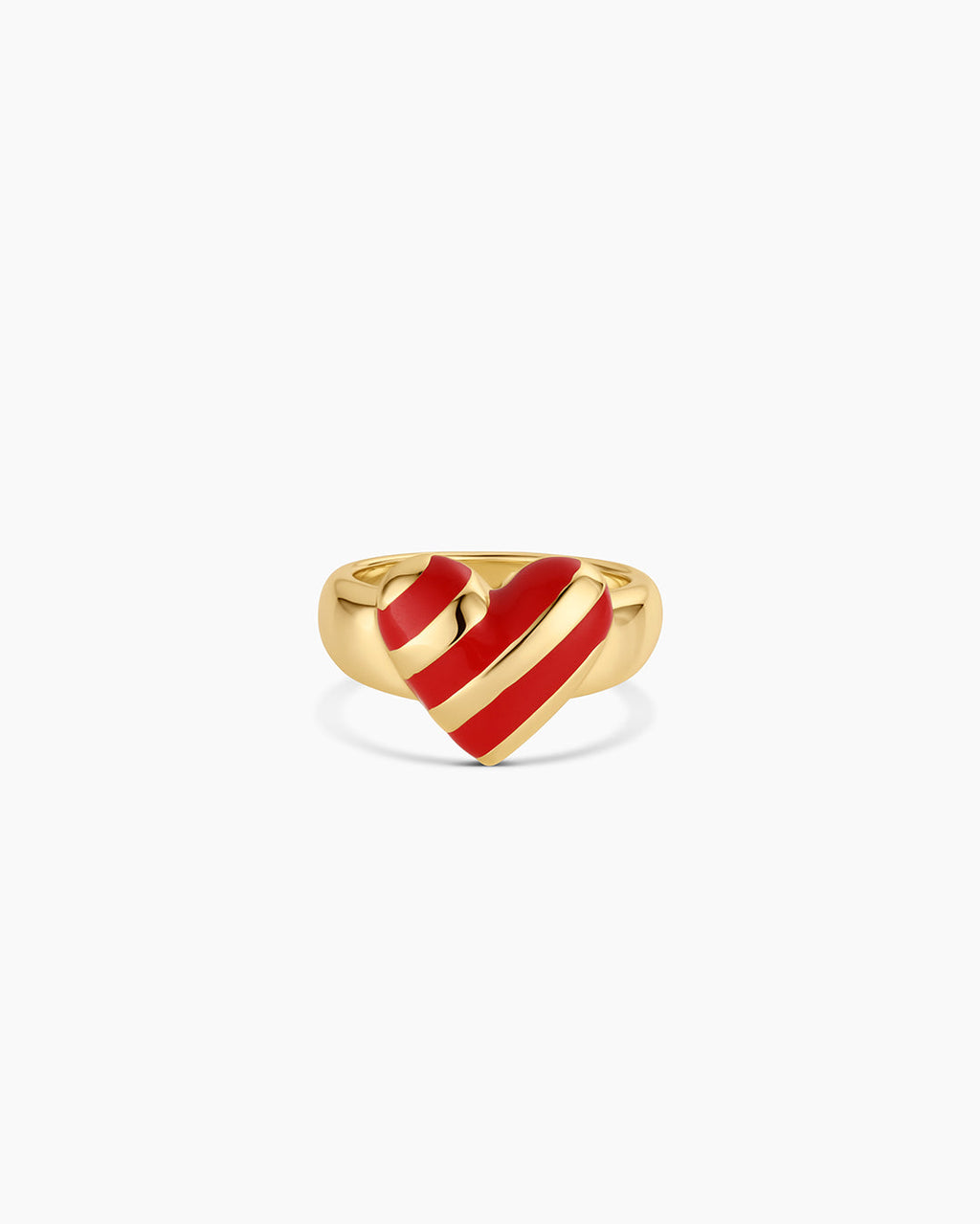 Campbell Enamel Heart Ring || option::18K Gold Plated, Red