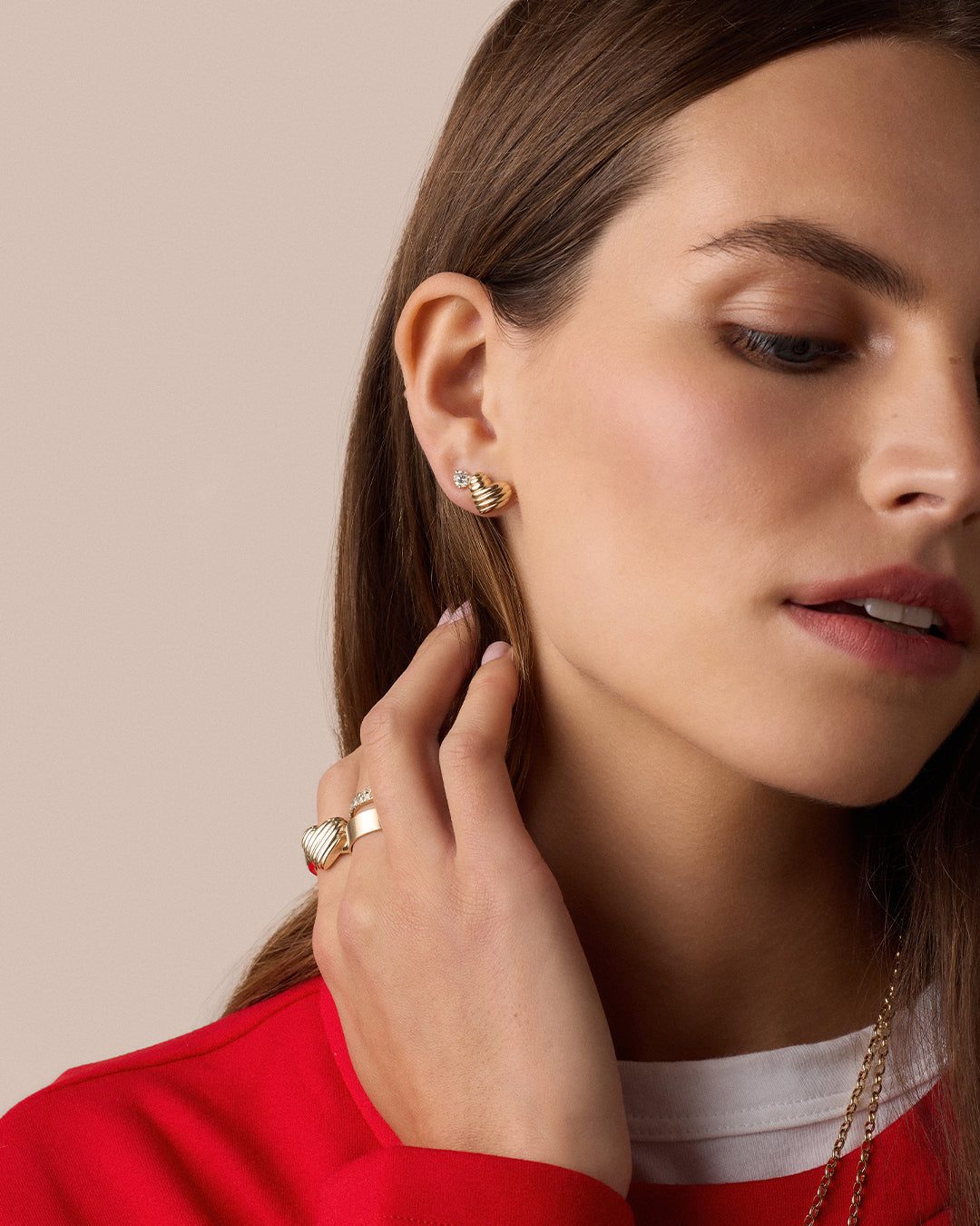 Campbell Heart Ring || option::18K Gold Plated