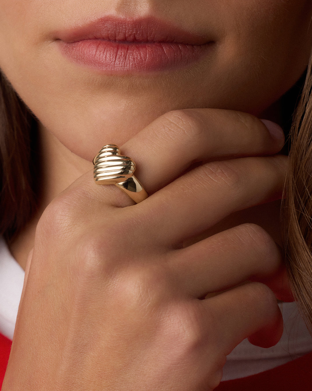 Campbell Heart Ring || option::18K Gold Plated