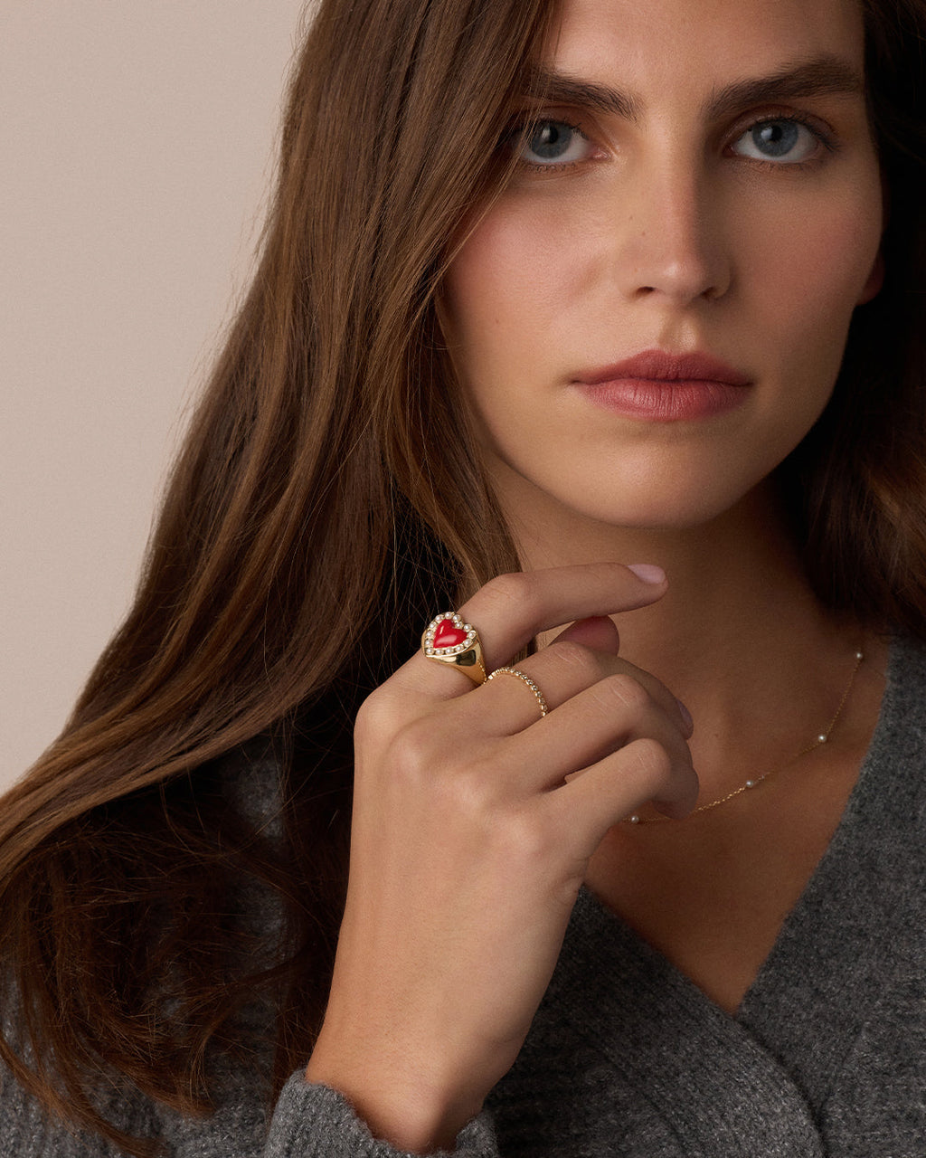 Love Pearl Ring || option::18K Gold Plated