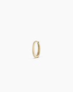 14K Gold Everyday Oval Single Huggie || option::14K Solid Gold, 12mm