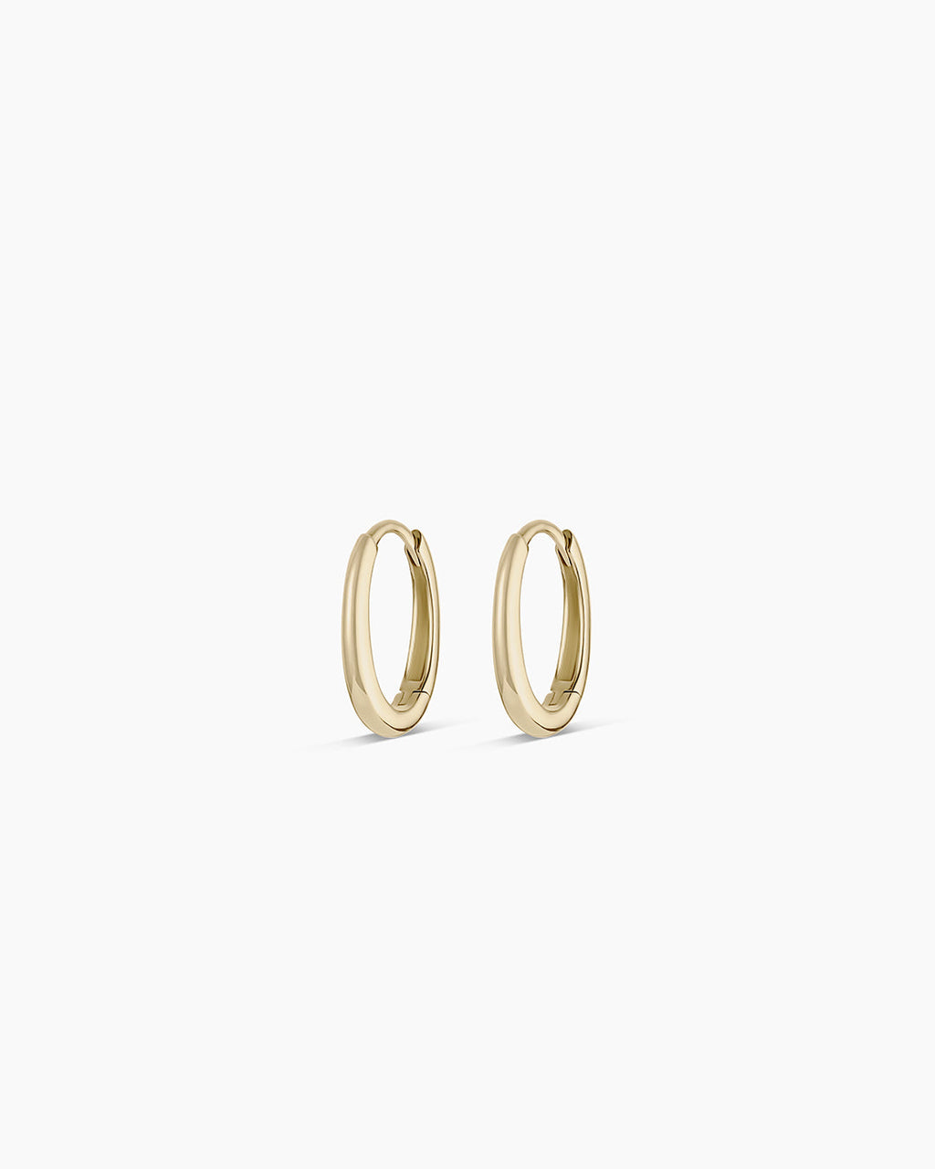 14K Gold Everyday Oval Huggies || option::14K Solid Gold, 12mm