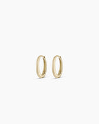 14K Gold Everyday Oval Huggies || option::14K Solid Gold, 12mm