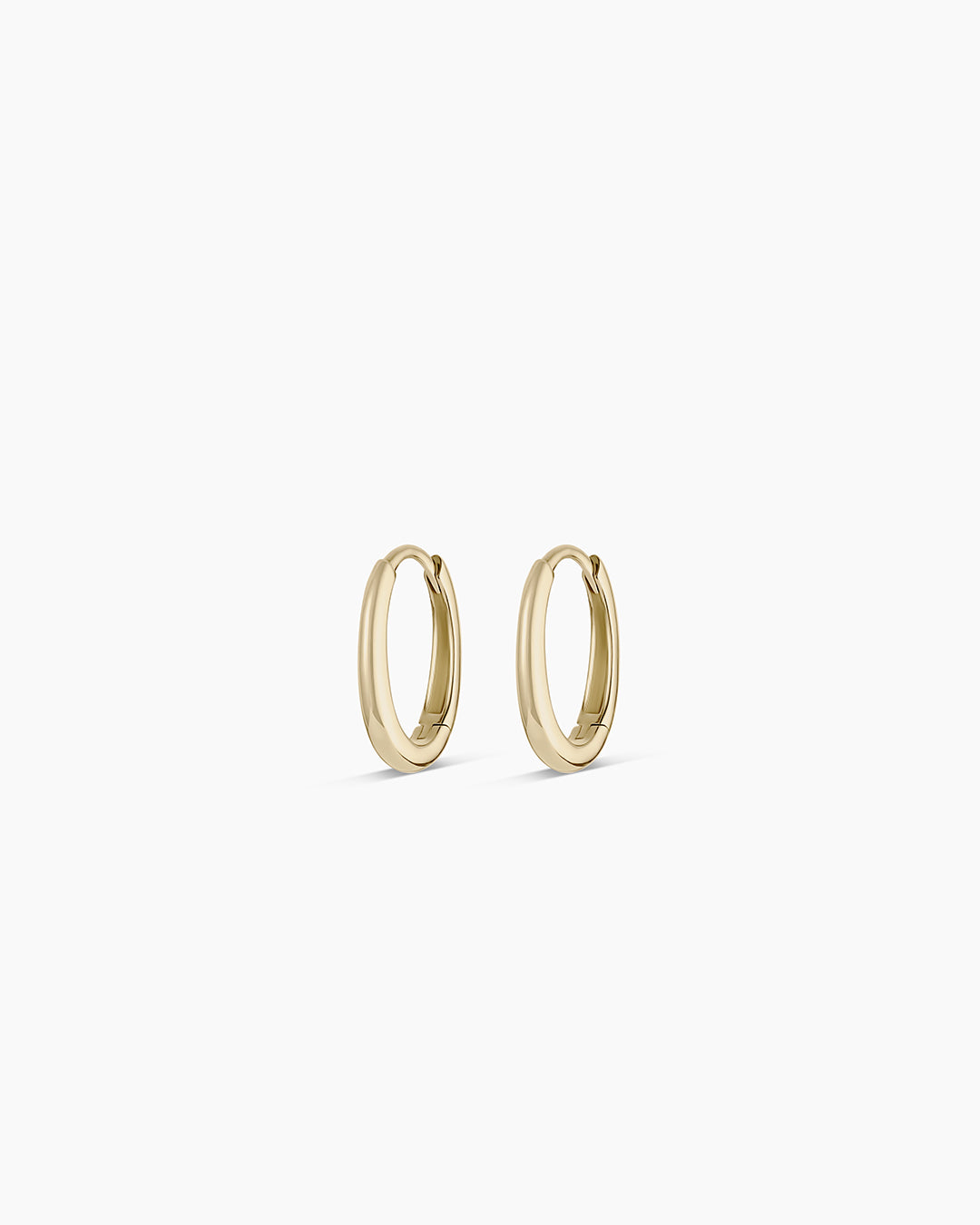 14K Gold Everyday Oval Huggies || option::14K Solid Gold, 12mm