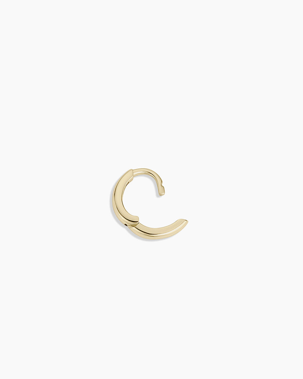 14K Gold Everyday Oval Single Huggie || option::14K Solid Gold, 9mm