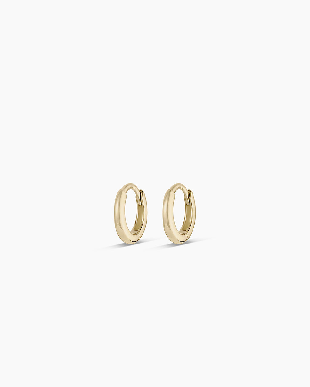 14K Gold Everyday Oval Huggies || option::14K Solid Gold, 9mm