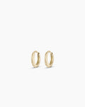 14K Gold Everyday Oval Huggies || option::14K Solid Gold, 9mm