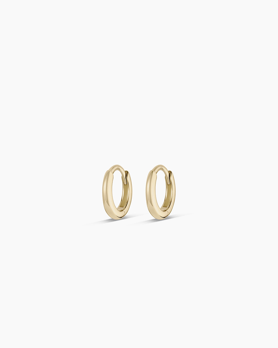 14K Gold Everyday Oval Huggies || option::14K Solid Gold, 9mm