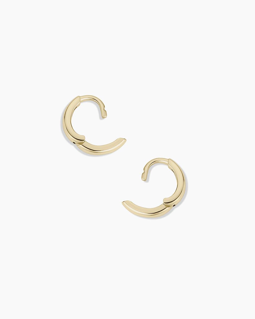 14K Gold Everyday Oval Huggies || option::14K Solid Gold, 9mm