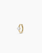 Lab Grown Diamond Solitaire Single Huggie || option::14K Solid Gold