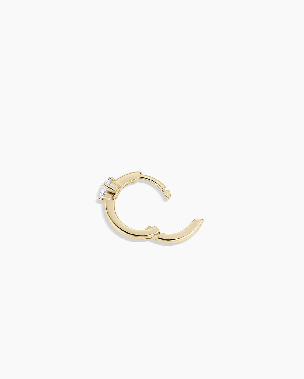 Lab Grown Diamond Solitaire Single Huggie || option::14K Solid Gold