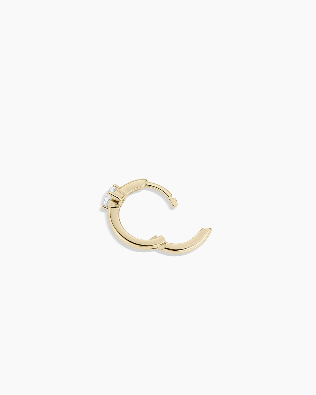 Lab Grown Diamond Solitaire Single Huggie || option::14K Solid Gold