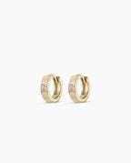 Diamond Love Rose Huggies || option::14K Solid Gold