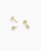 Lab Grown Diamond Heart Flat Back Studs || option::14K Solid Gold
