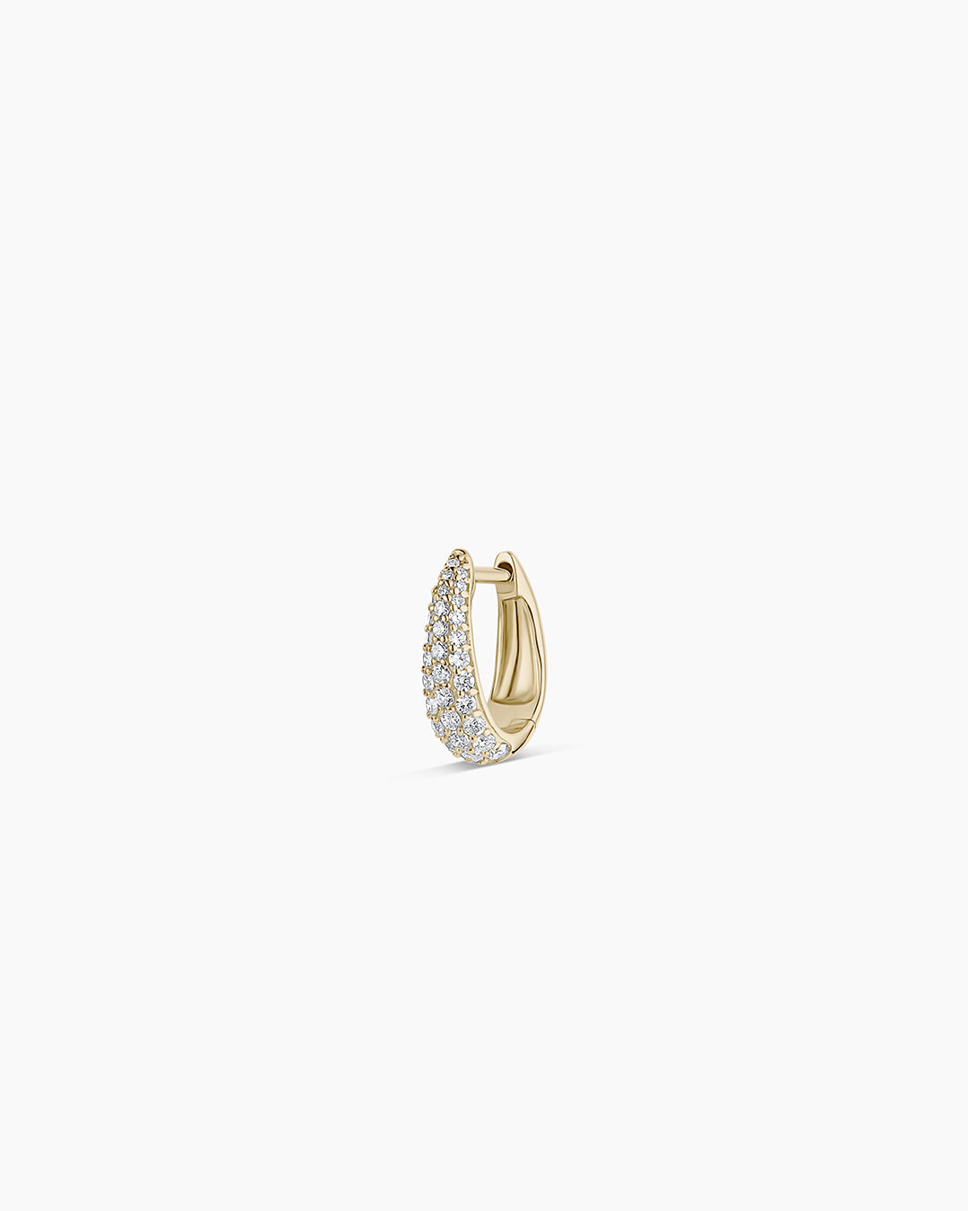 Diamond Banks Single Huggie || option::14K Solid Gold, 11mm