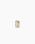 Diamond Checkered Mini Single Huggie || option::14K Solid Gold