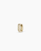 Diamond Checkered Mini Single Huggie || option::14K Solid Gold