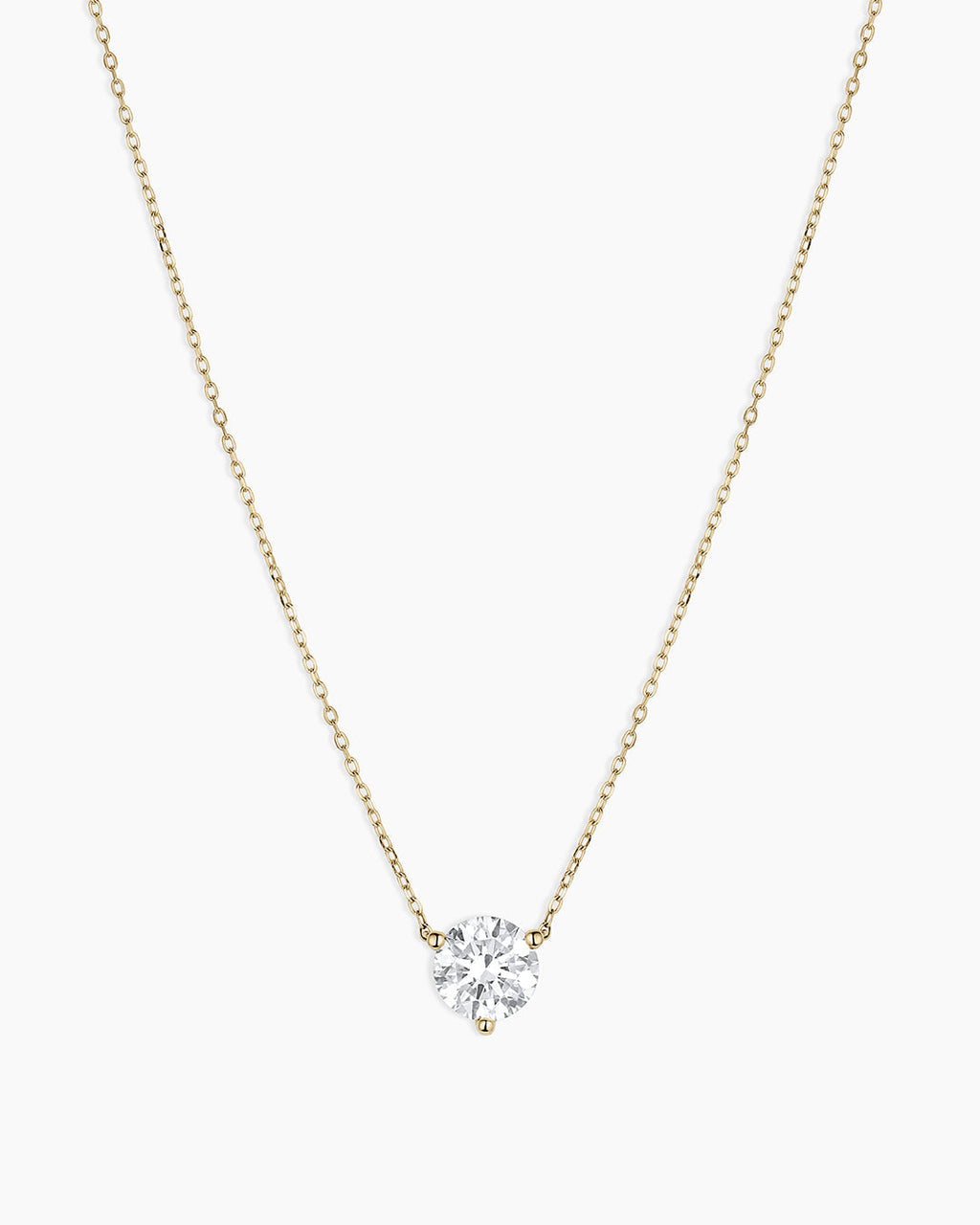 Lab Grown Diamond Solitaire Necklace || option::14K Solid Gold