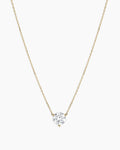 Lab Grown Diamond Solitaire Necklace || option::14K Solid Gold