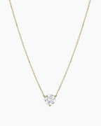 Lab Grown Diamond Solitaire Necklace || option::14K Solid Gold