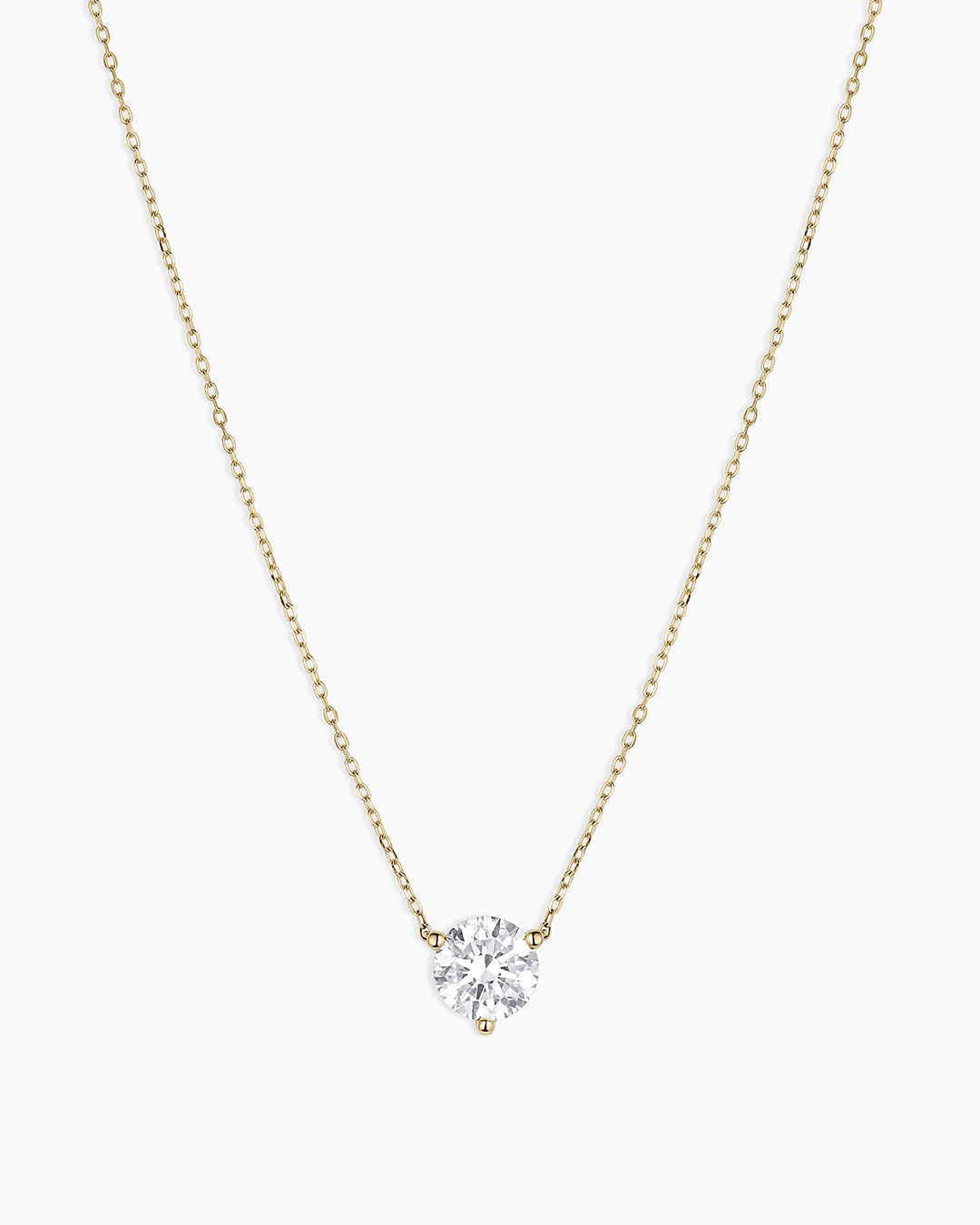 Lab Grown Diamond Solitaire Necklace || option::14K Solid Gold