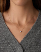 Lab Grown Diamond Solitaire Necklace || option::14K Solid Gold